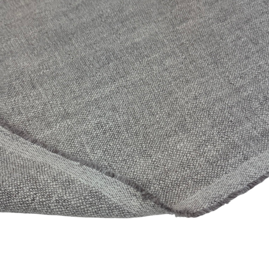 Woven Cotton/Linen Upholstery Remnant - White/Grey