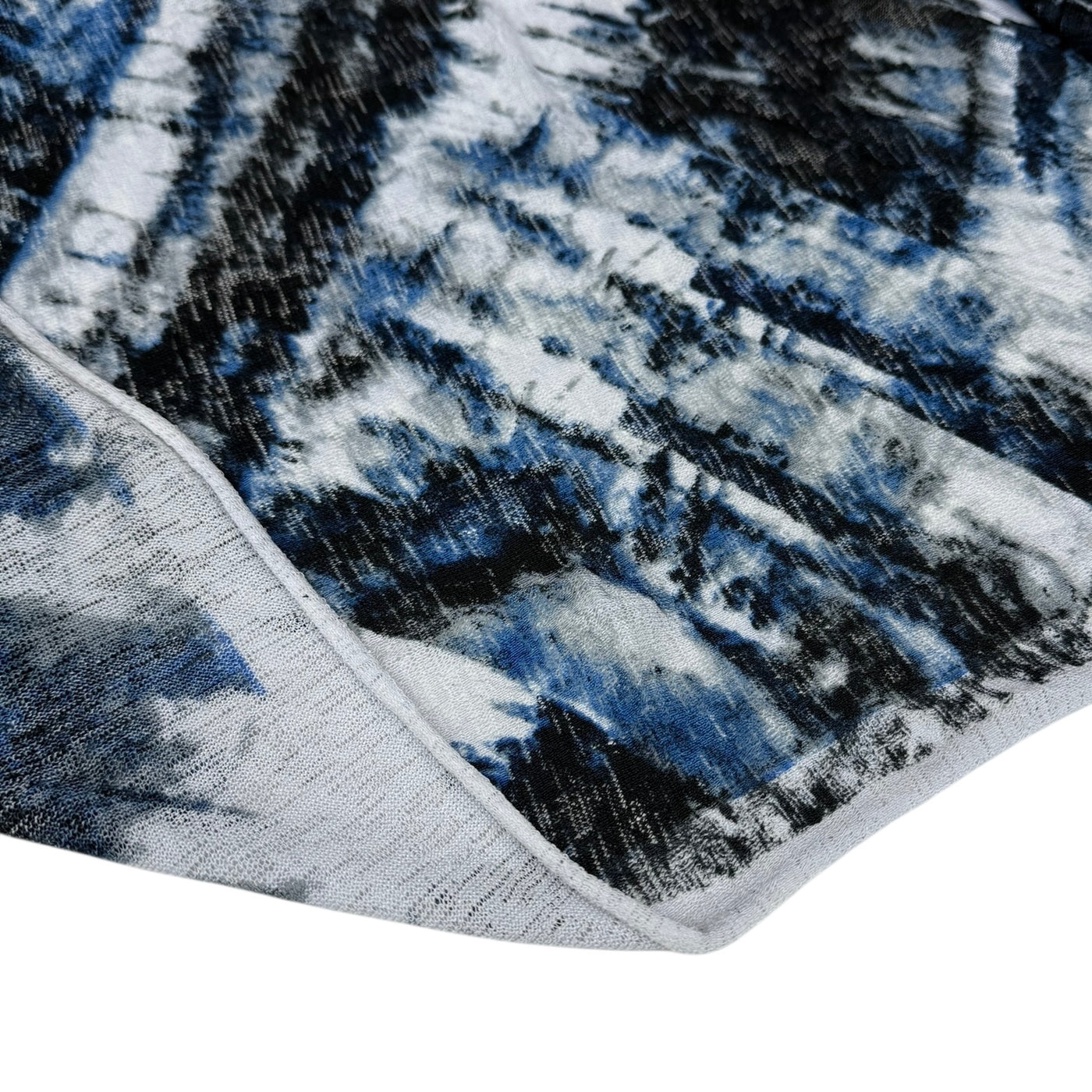 Abstract Printed Stretch Knit - Blue/Black/White