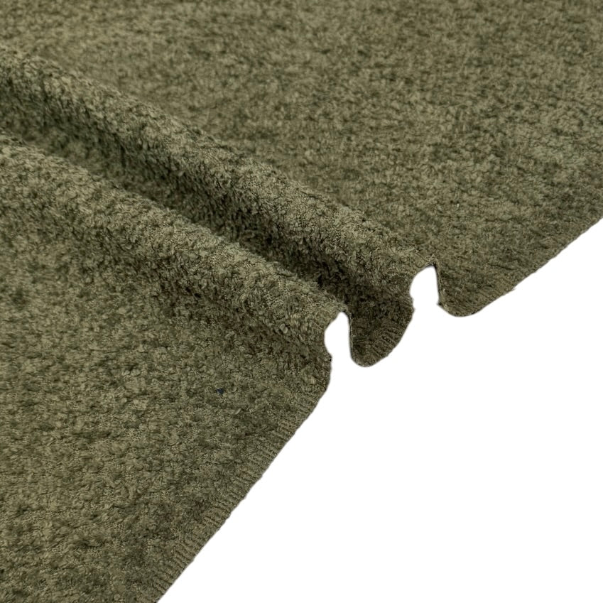 Boucle Interfaced Upholstery Remnant  - Sage
