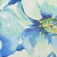 Floral Printed Polyester Georgette - White/Blue/Green/Yellow