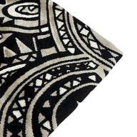 Paisley Cotton Velvet Upholstery Remnant - Cream/Beige/Black