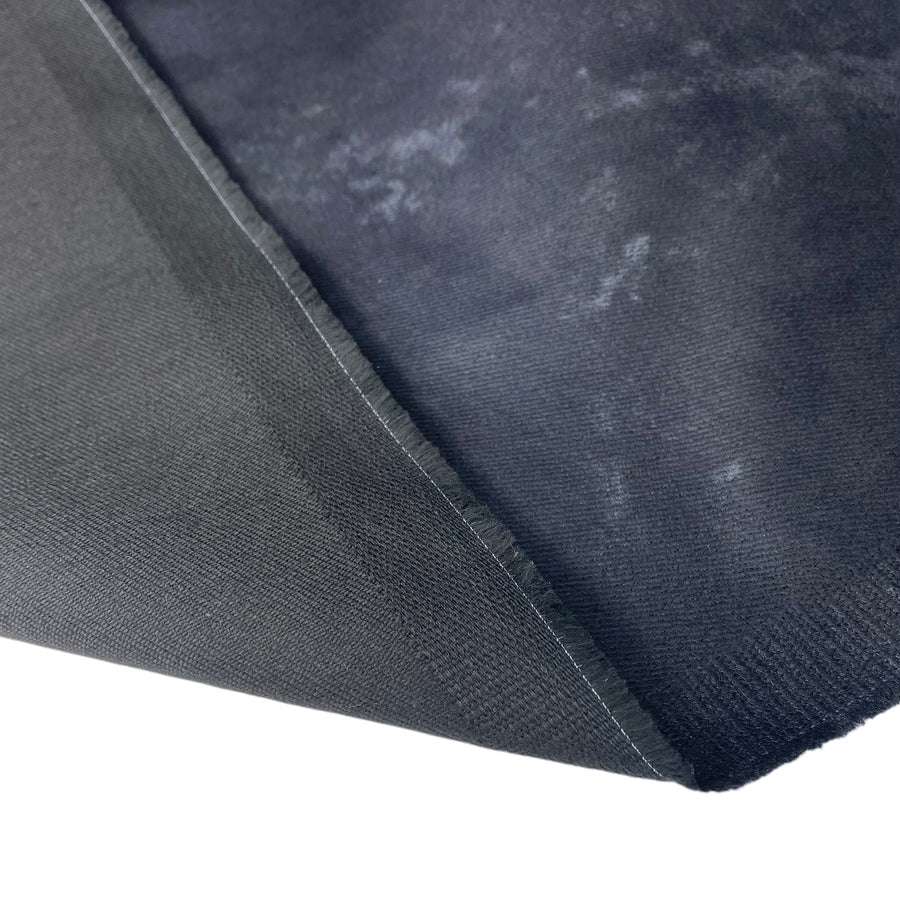 Distressed Coated Stretch Twill Canvas - Charcoal