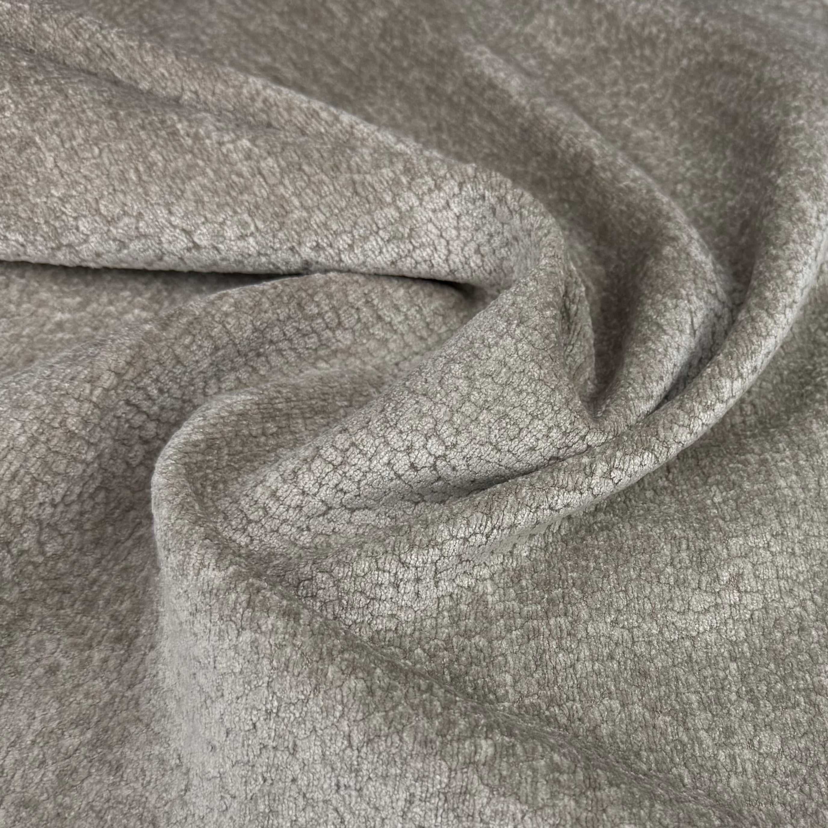 Patterned Chenille Upholstery Remnant  - Beige