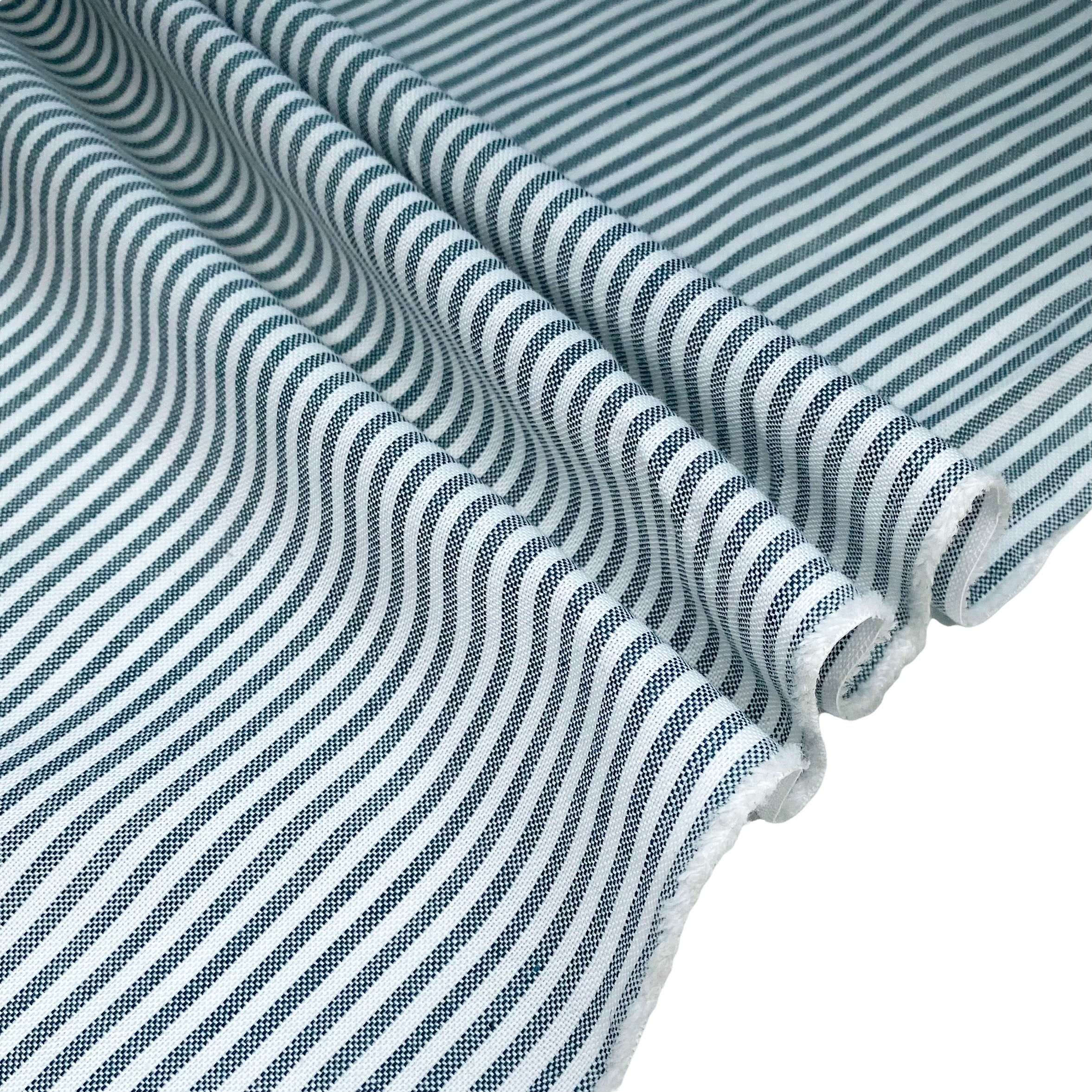 Striped Woven Cotton Blend - White/Green