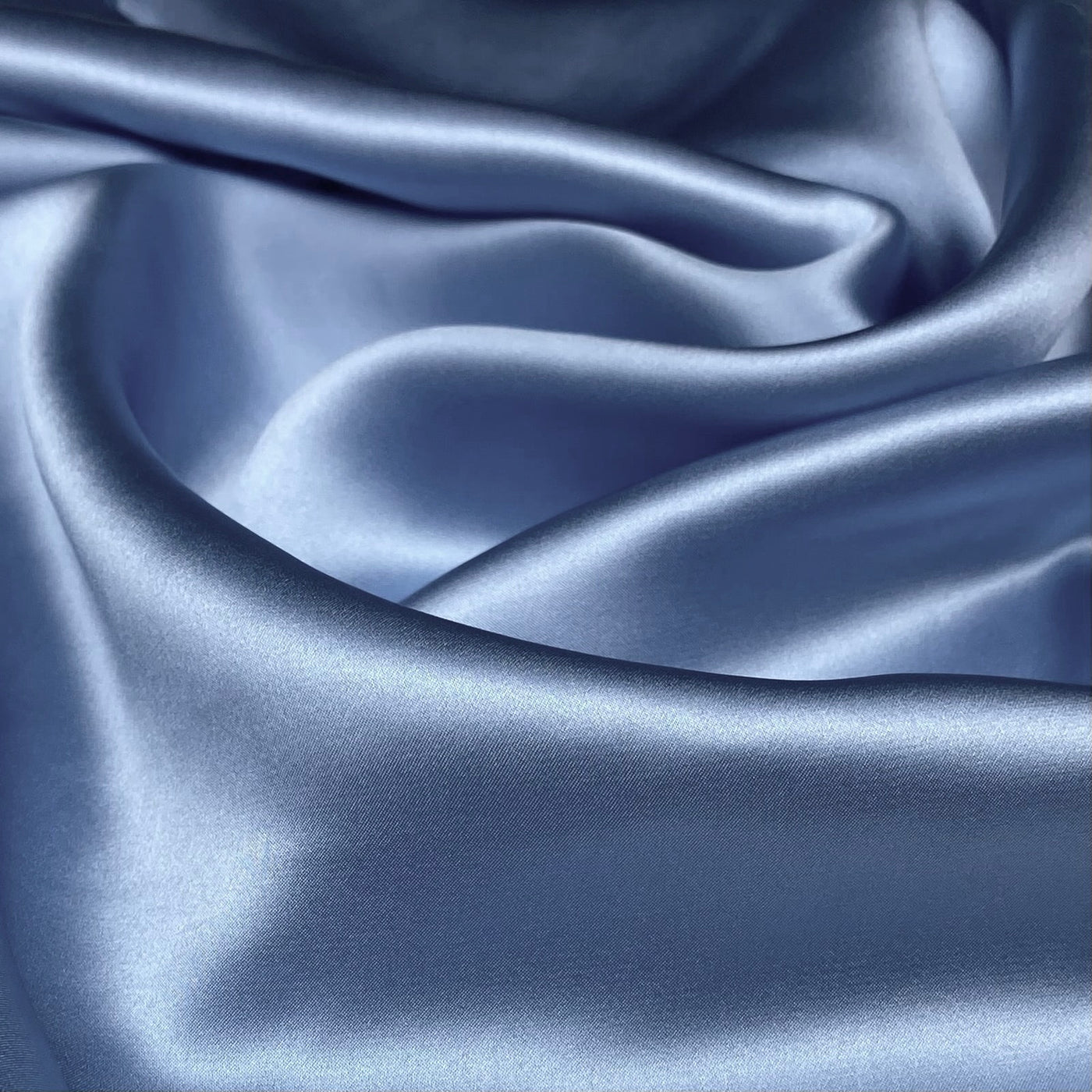 Mulberry Silk Charmeuse Satin - Copen Blue