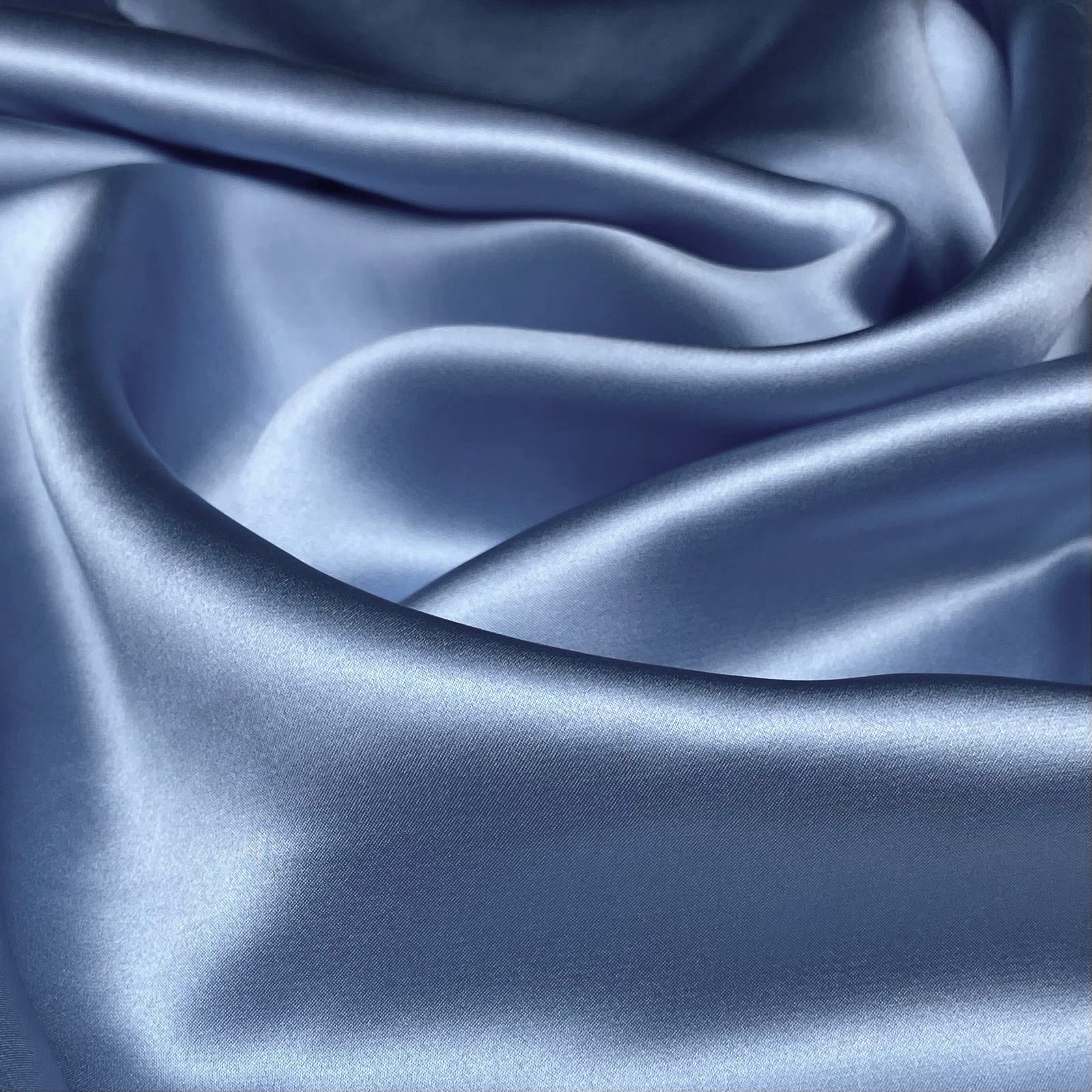 Mulberry Silk Charmeuse Satin - Copen Blue