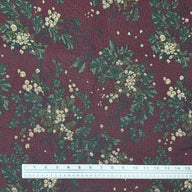 Floral Patterned Upholstery Remnant - Burgundy/Green/Gold