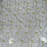 Floral Embroidered Mesh - Black/Green