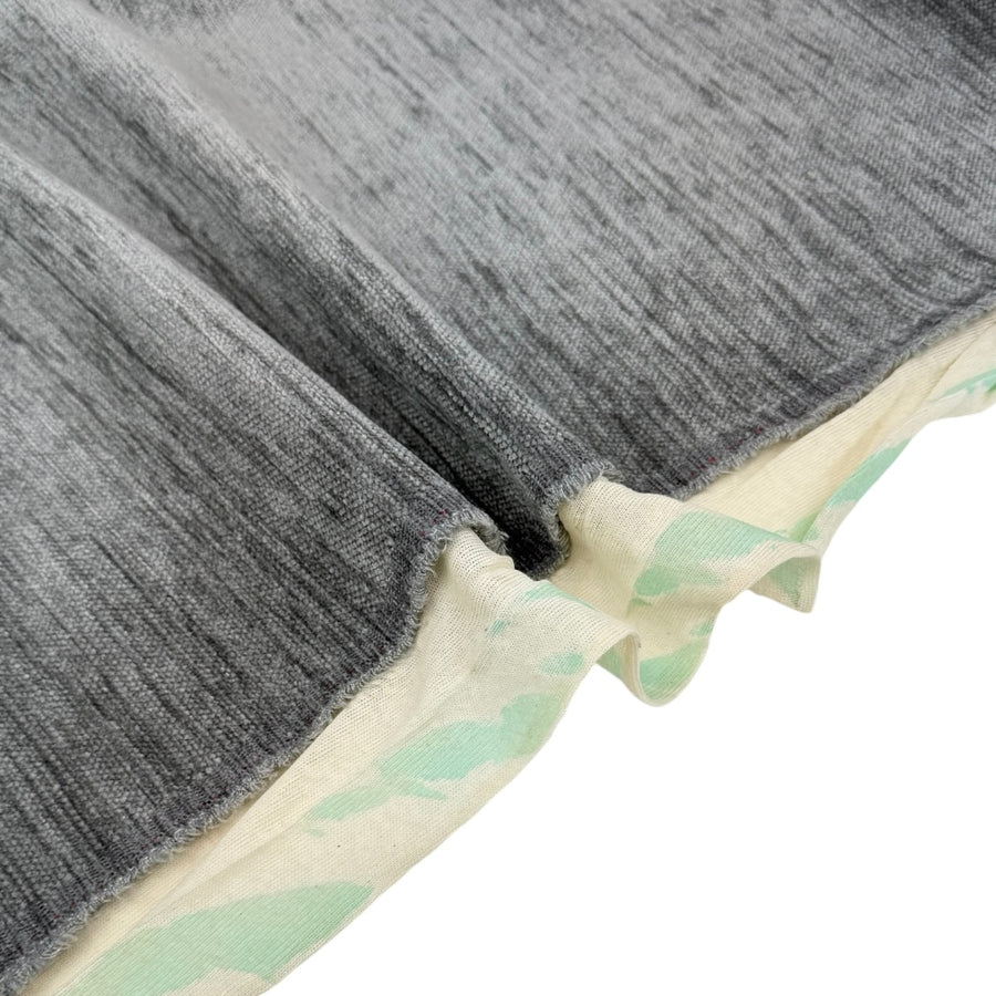 Interfaced Chenille Upholstery Remnant - Grey