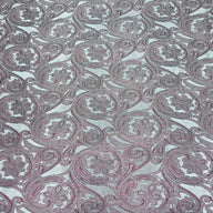 Paisley Silk/Polyester Jacquard - Pink / Grey / White - Remnant