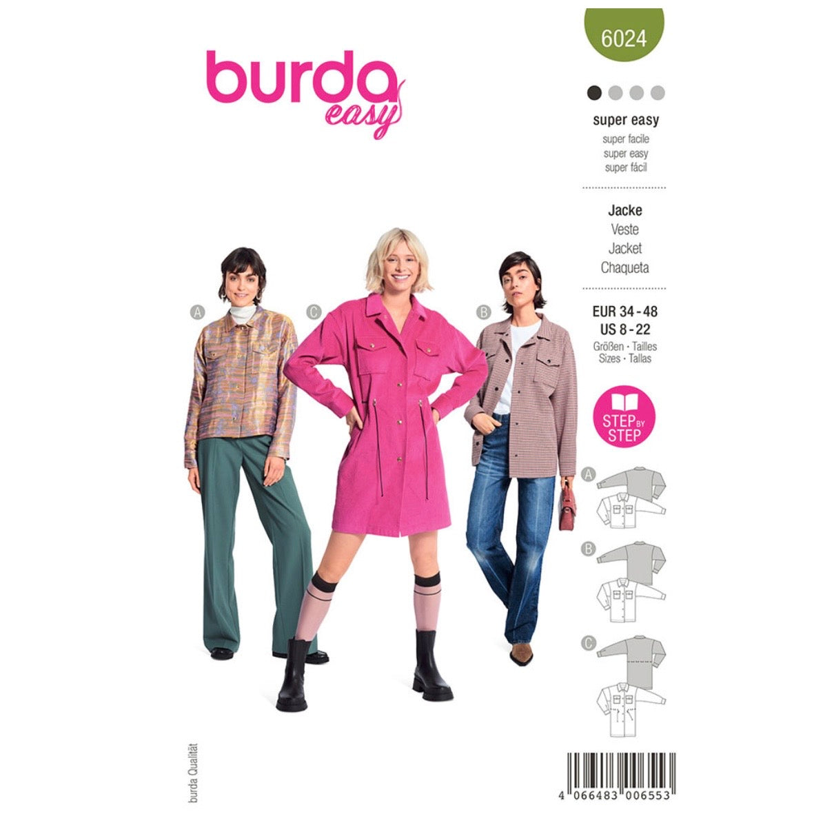 Burda Easy 6024- Jacket Sewing Pattern