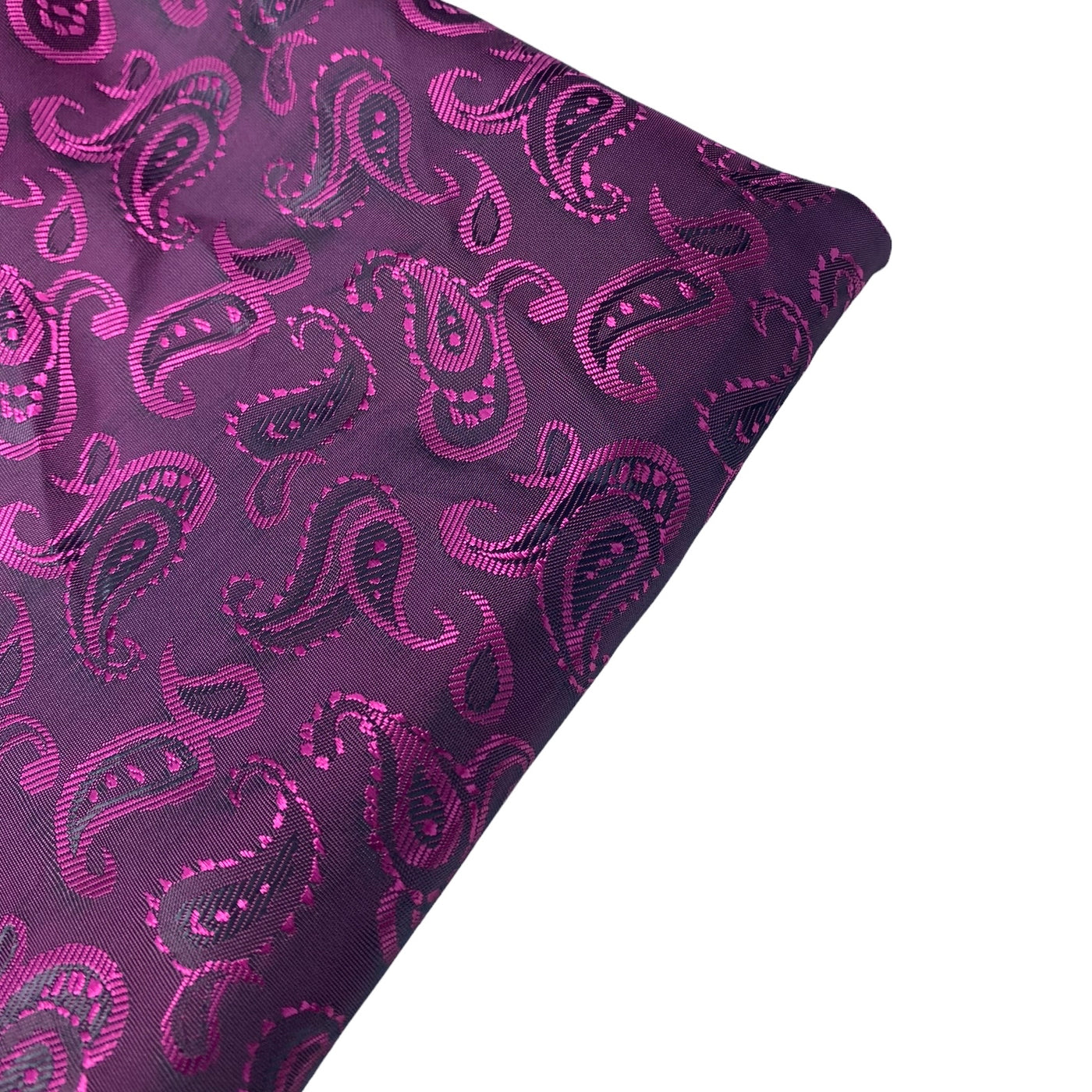 Two Tone Paisley Jacquard Lining - Fuchsia/Black