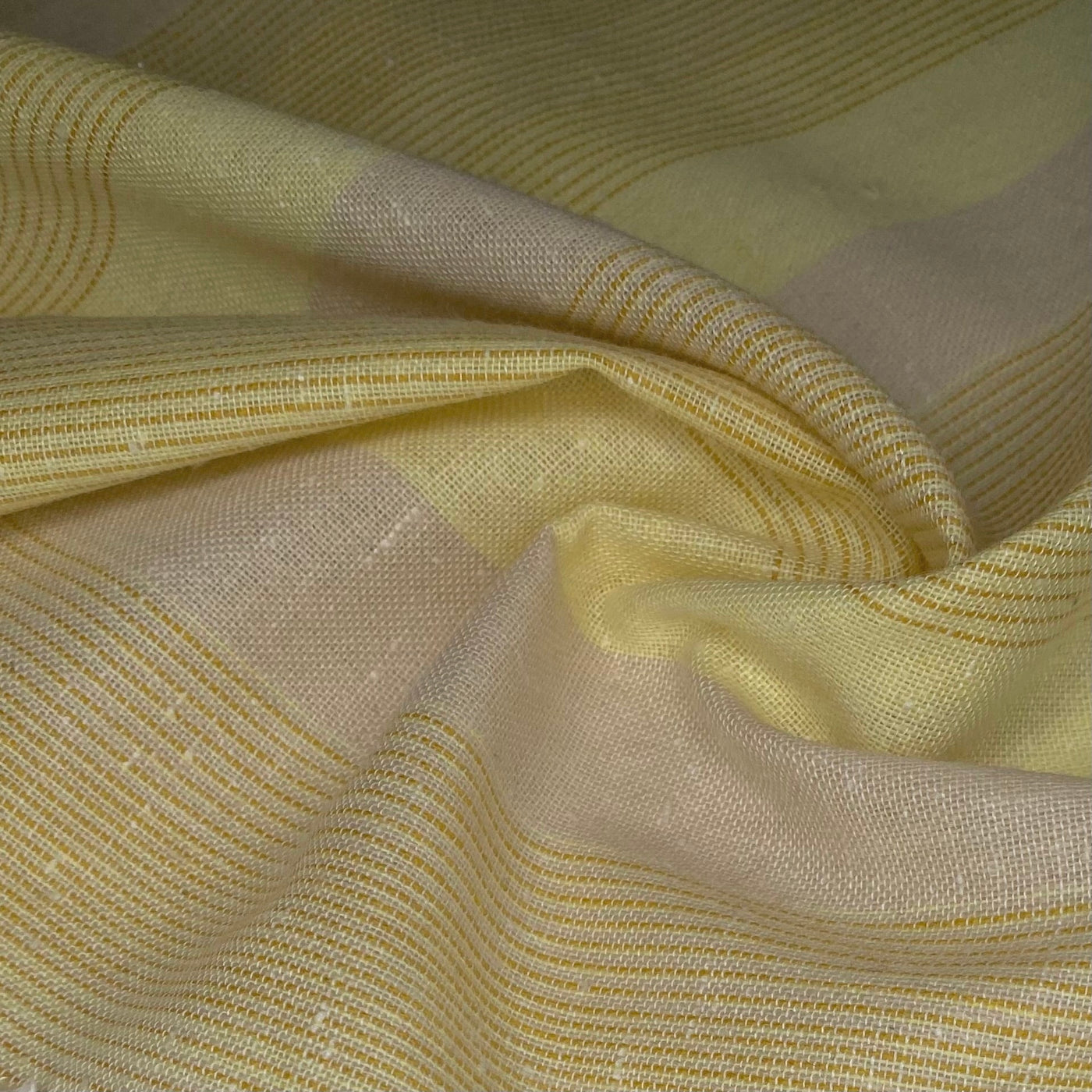 Striped Cotton/Linen - Yellow/Beige