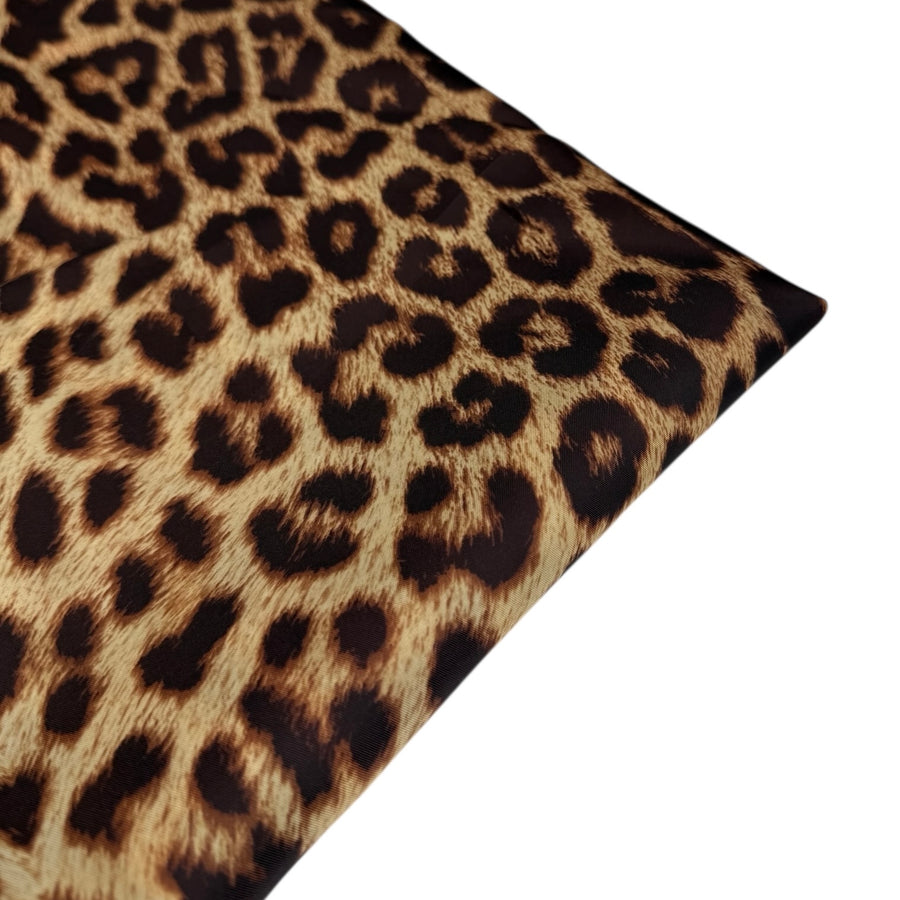 Cheetah Printed Polyester Nylon Lining - Brown