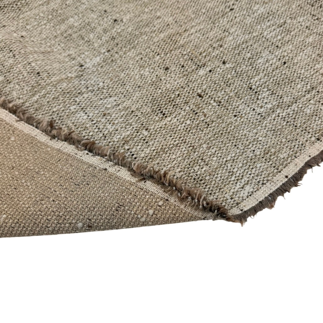 Cotton Upholstery Remnant - Beige/Brown