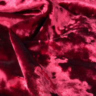 Crushed Velvet Upholstery - Designer Remnant - Red