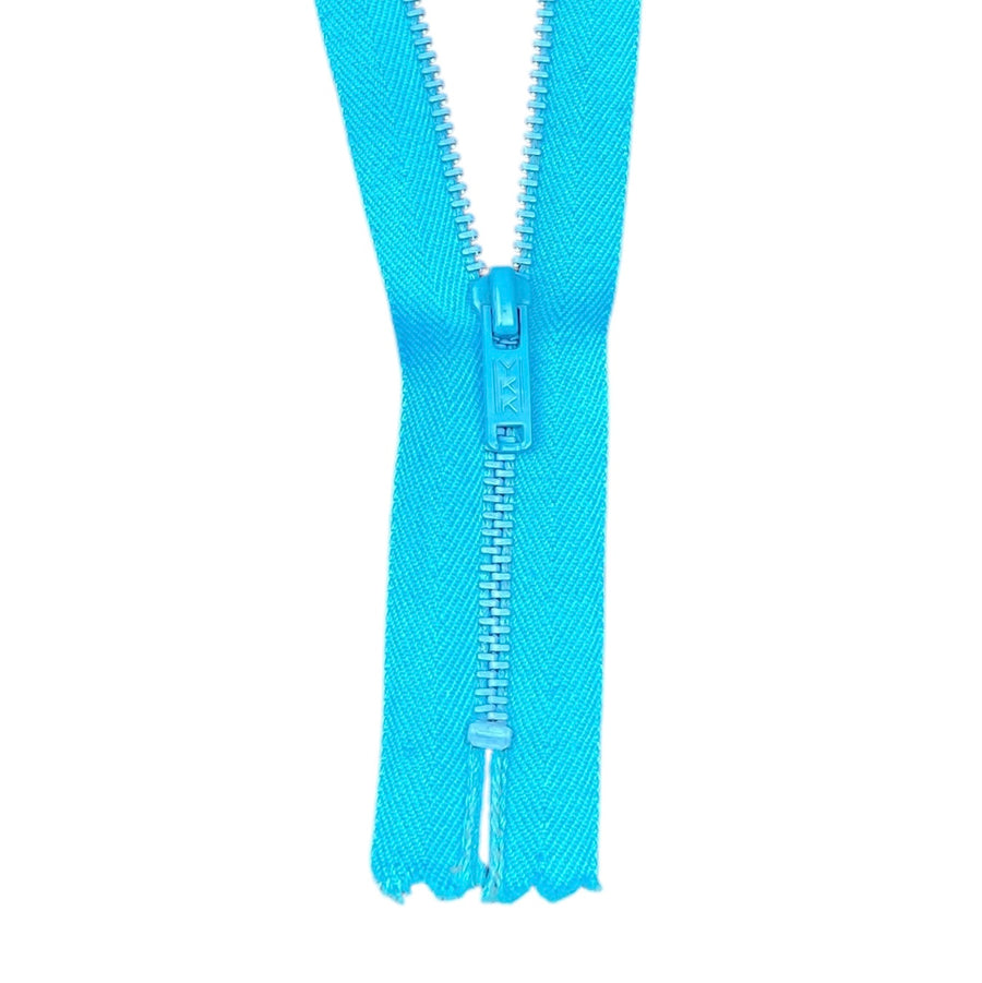 Closed-End Metal YKK 7” Zipper - Aqua