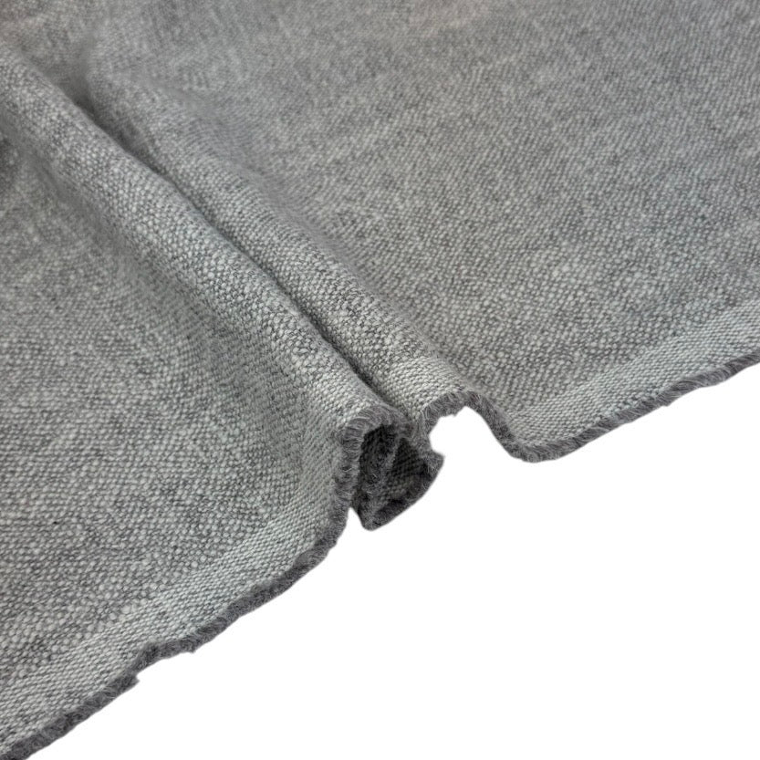 Woven Cotton/Linen Upholstery Remnant - White/Grey