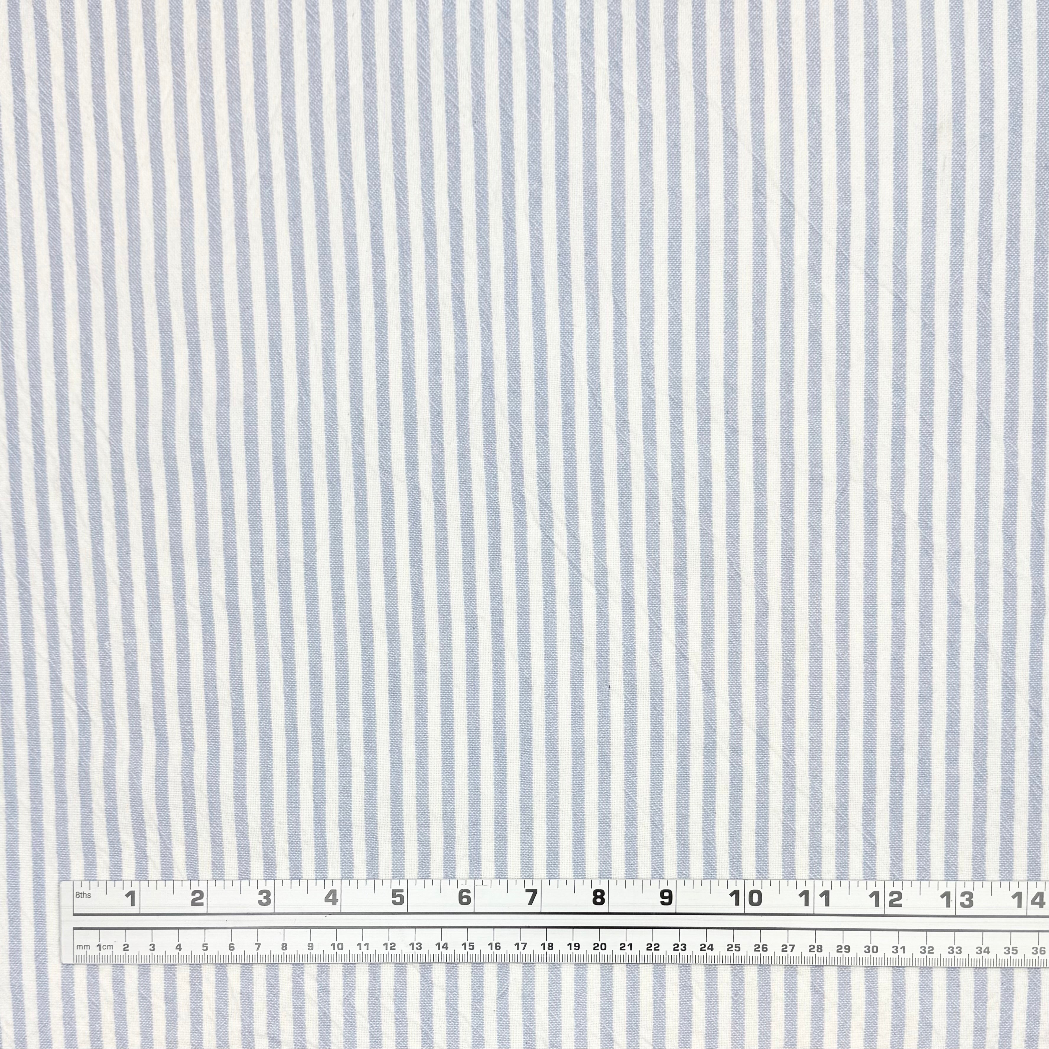 Striped Organic Cotton - Powder Blue/White