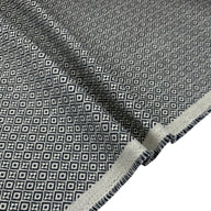 Patterned Cotton Upholstery Remnant - Blue/White