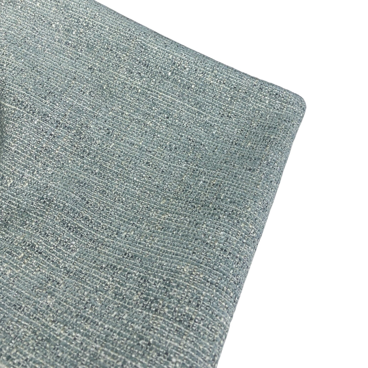 Chenille Woven Upholstery Remnant  - Blue/White