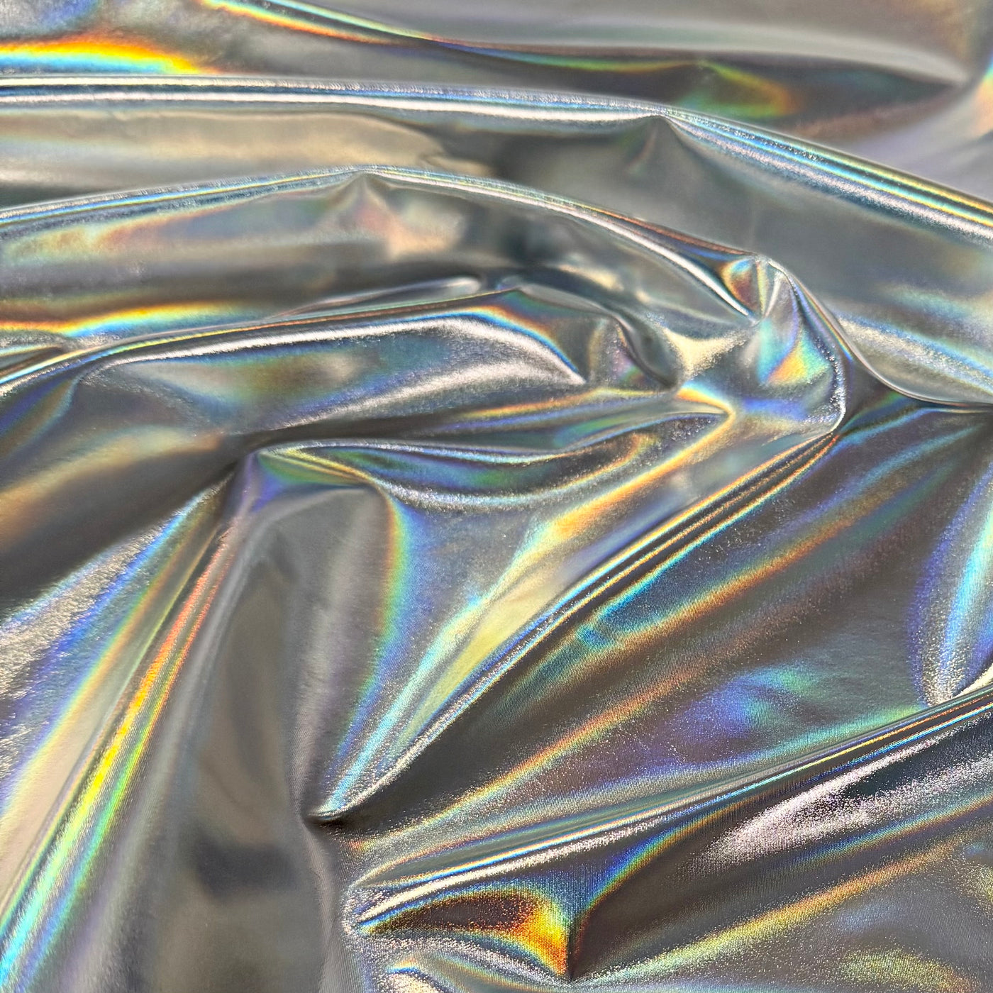 Holographic Iridescent Foil Jersey - Silver