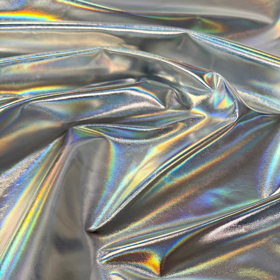 Holographic Iridescent Foil Jersey - Silver