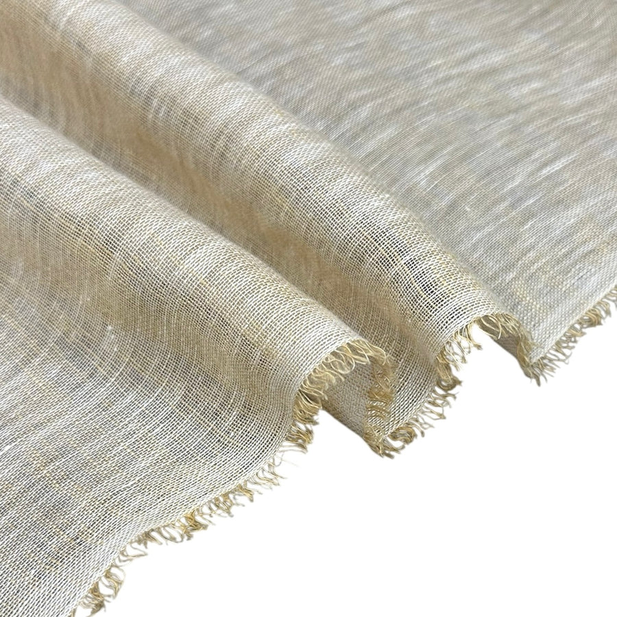 Linen Gauze - Brown/White