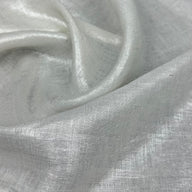 Lightweight Metallic Linen - Silver/White