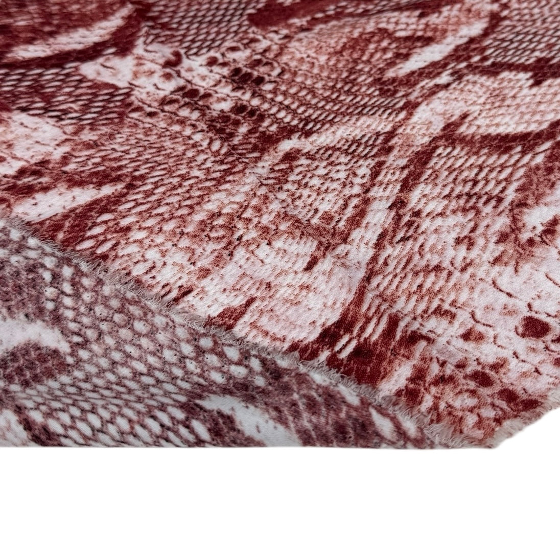 Snake Printed Polyester Lining - Red/White