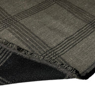 Plaid Cotton Blend Upholstery Remnant - Grey/Black