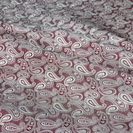 Paisley Silk/Polyester Jacquard - Red / Beige / White  - Remnant