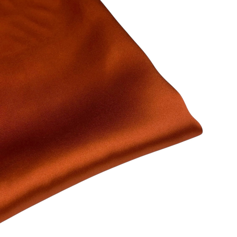 Mulberry Silk Charmeuse Satin - Deep Orange