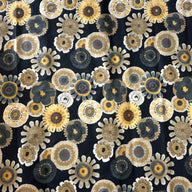 Floral Printed Indoor/Outdoor Upholstery - Black/Yellow
