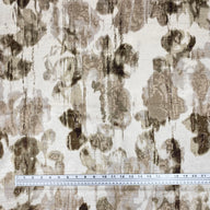 Patterned Velvet Upholstery Remnant - White/Beige/Brown