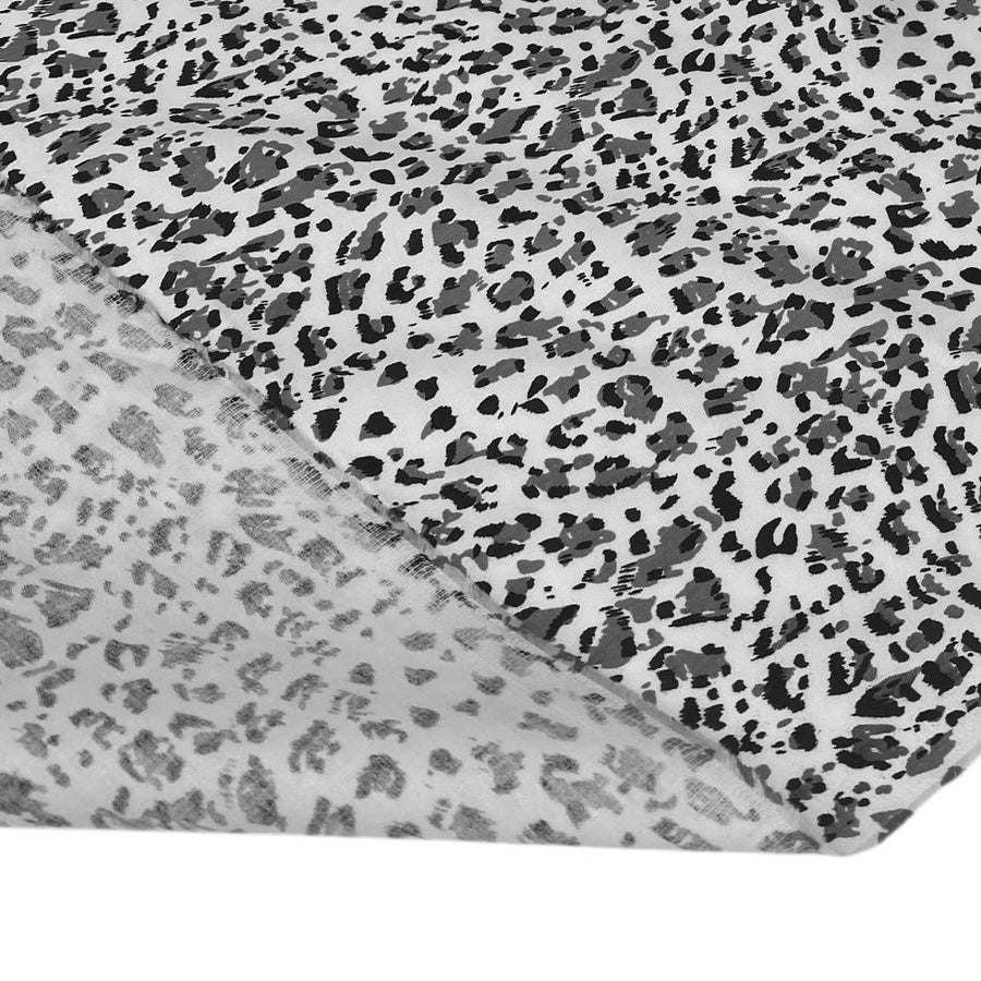 Lightweight Printed Cotton Cheetah - White/Black/Grey