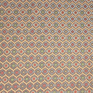 Patterned Chenille Upholstery Remnant  - Rust/Taupe/Gold/Green