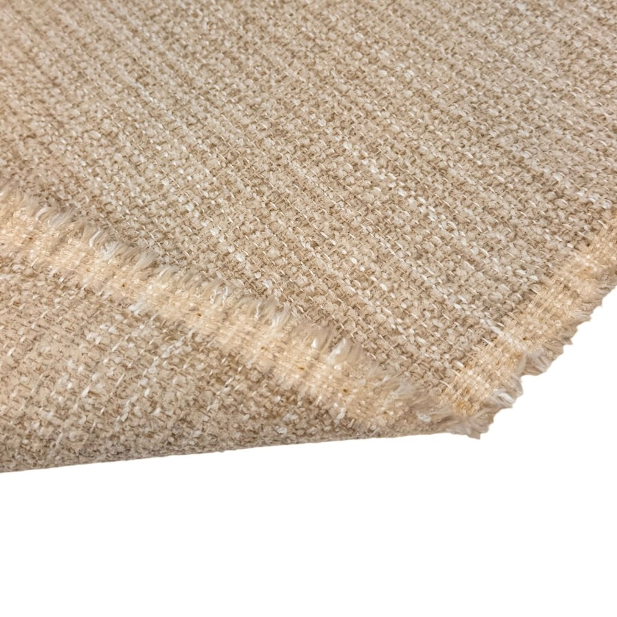 Woven Chenille Upholstery Remnant - Heathered Beige