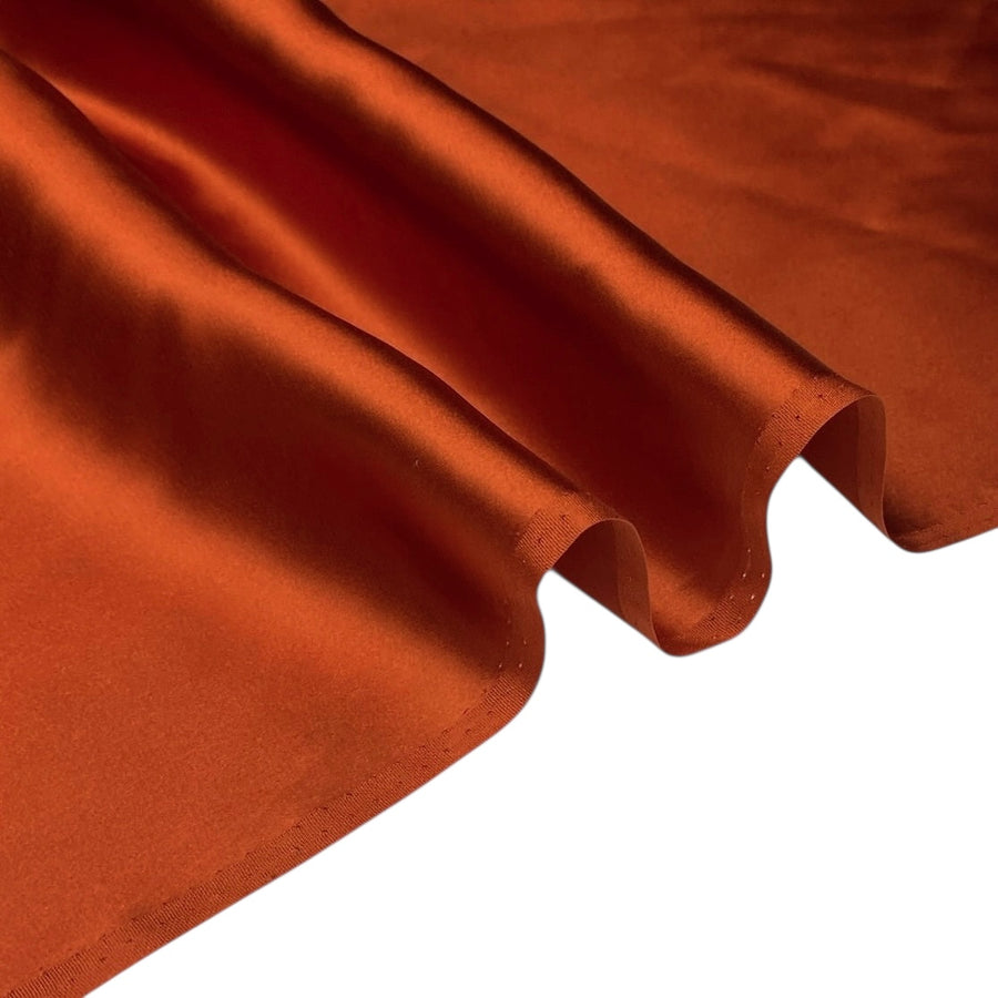 Mulberry Silk Charmeuse Satin - Rust Orange