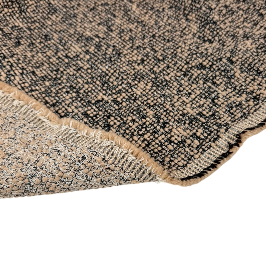 Boucle Upholstery Remnant  - Beige/Navy/White