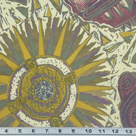 Printed Rayon Batiste - Yellow/Purple/Pink