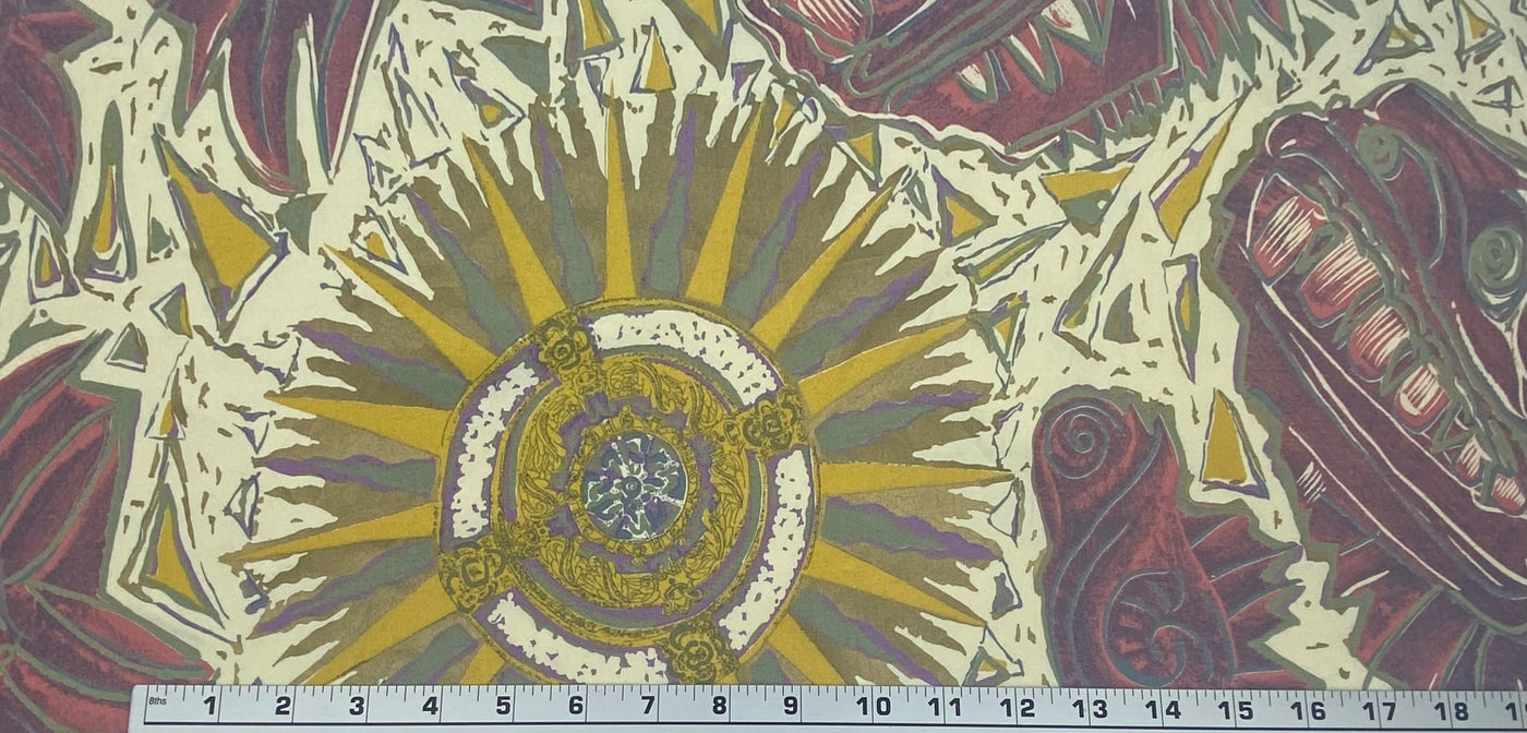 Printed Rayon Batiste - Yellow/Purple/Pink
