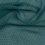 Diamond Polka Dot Polyester Georgette - Green/Black