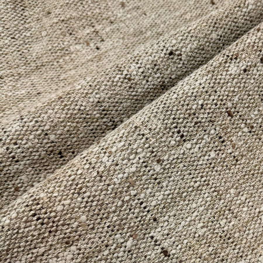 Cotton Upholstery Remnant - Beige/Brown