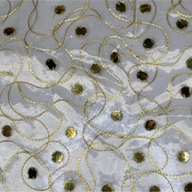 Embroidered Sequin Silk Organza - Gold