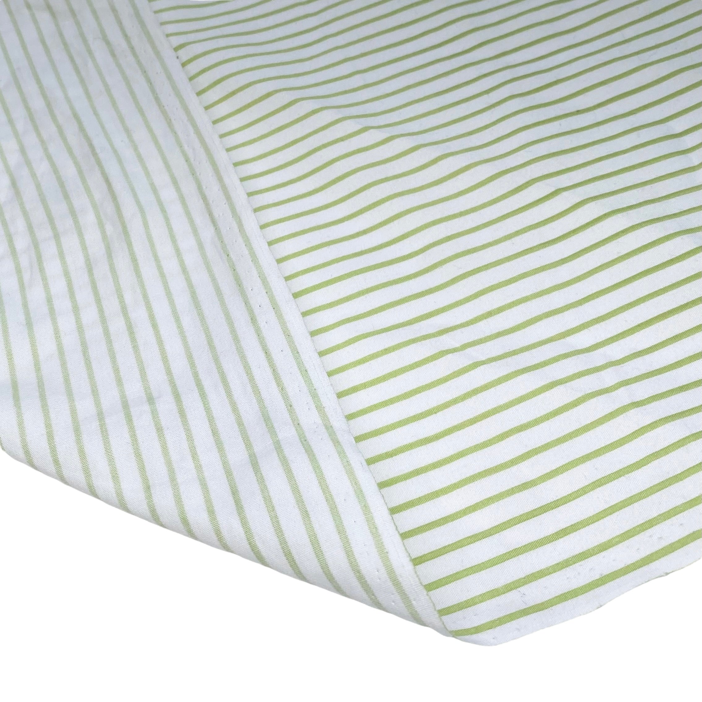 Striped Printed Cotton - White/Green
