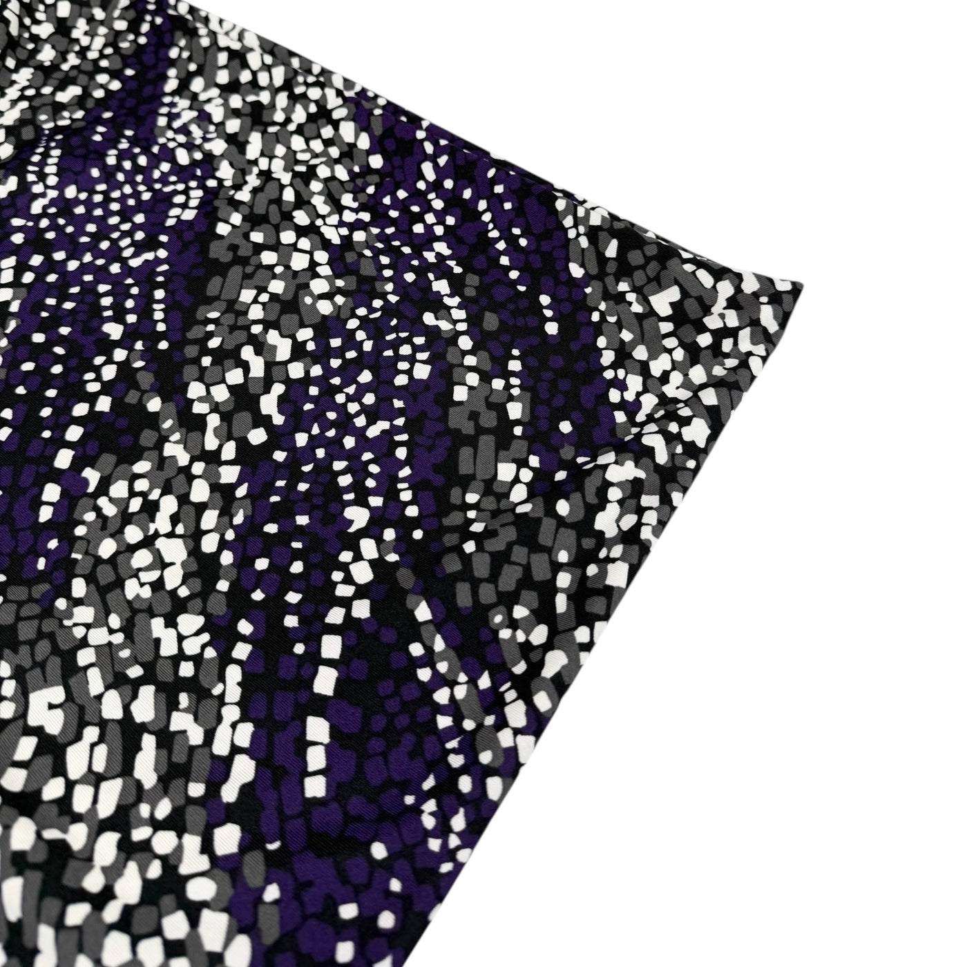 Diagonal Striped Polyester Stretch Knit - Purple/Black/Grey/White