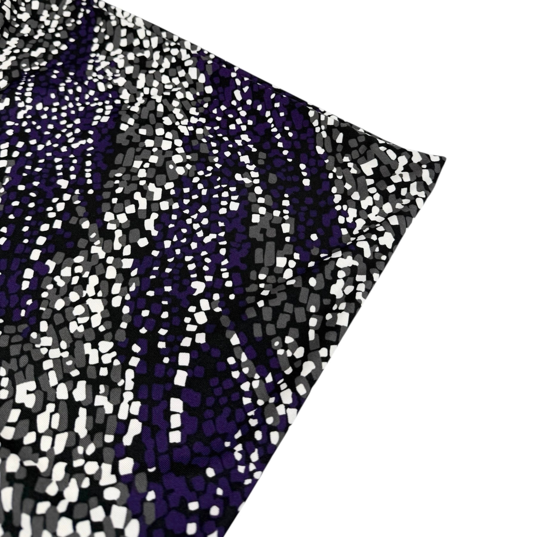 Diagonal Striped Polyester Stretch Knit - Purple/Black/Grey/White