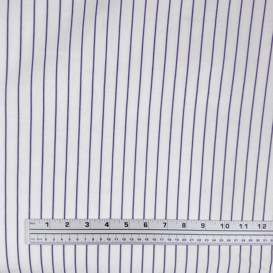 Striped Polyester Knit - White/Purple