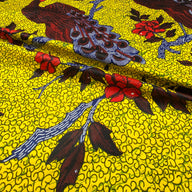 Super Wax African Printed Cotton - Peacock - Yellow